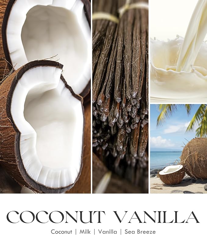 AOOVOO Coconut Vanilla Candles - 9 oz Scented Candles | Aromatherapy Candle - Image 4