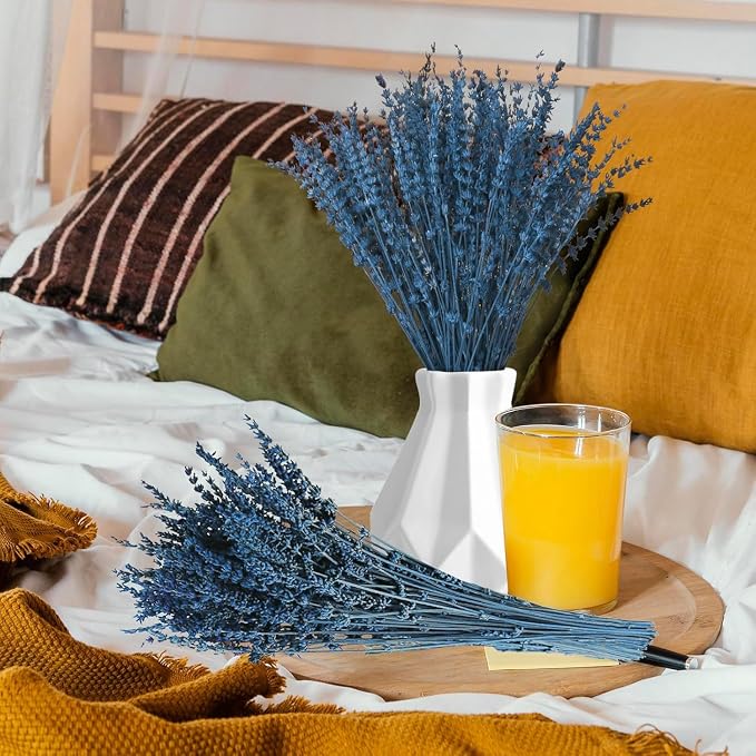 Glicrili Dried Lavender Flowers Real Stems Blue Bouquet - Image 7