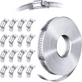 Stainless Steel Worm Gear Hose Clamp Assortment Kit, Cut-To-Fit | DIY 35FT by Steelsoft