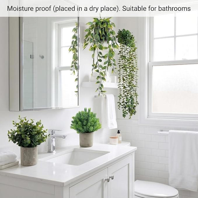 Artificial Hanging Plants 5 Pack – Small Fake Potted Ivy Plants - Image 9
