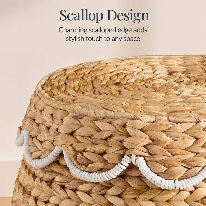 Best Choice Products Scalloped Multipurpose Hyacinth Storage Basket, Plant Décor - Image 4