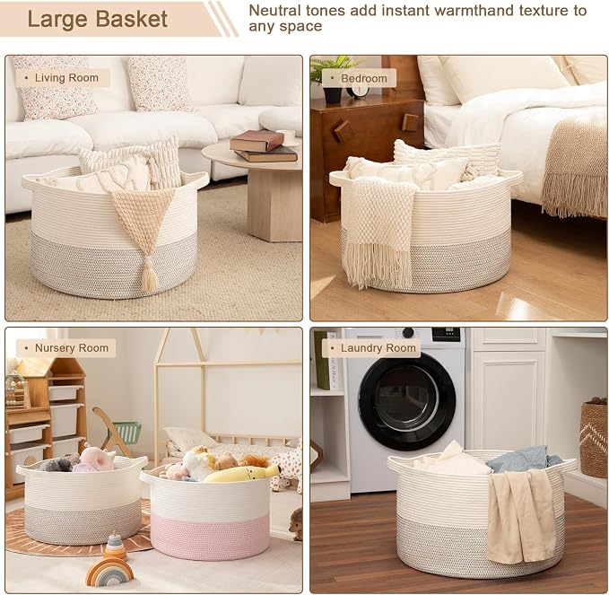 OIAHOMY 90L XXXLarge Blanket Basket - Image 5
