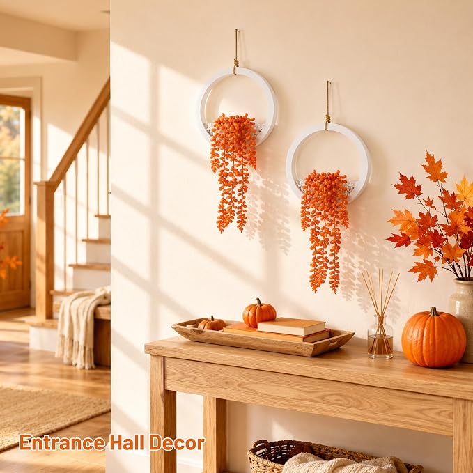 Der Rose 2 Pack Autumn Artificial Hanging Plants - Image 2