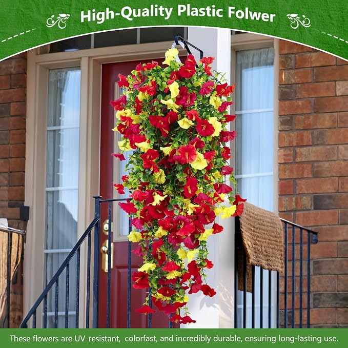 4-Pack Fake Hanging Plants, Faux Hanging Plant Artificial Greenery - Image 2