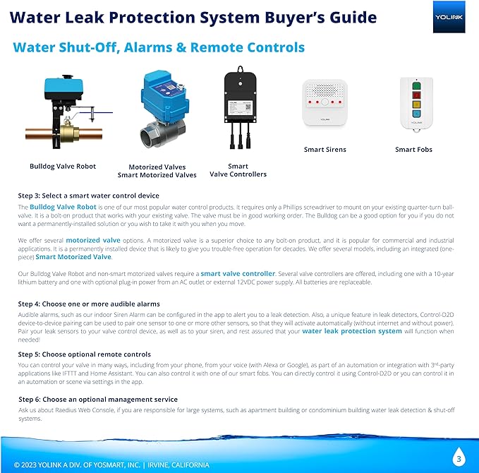 YoLink Water Leak Sensor 3-Pack, LoRa Up to 1/4 Mile Open-Air Range Smart Water - Image 5