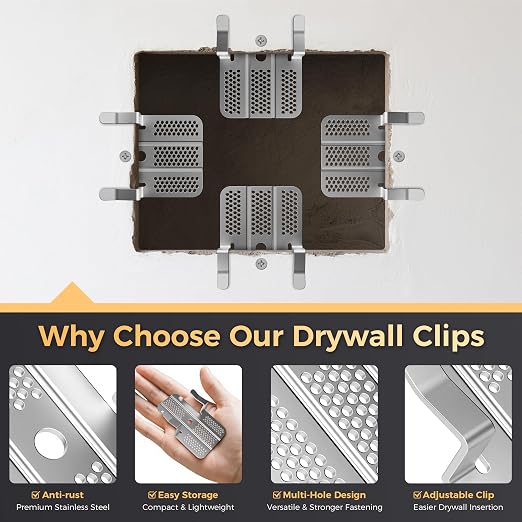 52 Pack Drywall Repair Clips, Easy Install Drywall Clip, Drywalls Patch Clip | - Image 5
