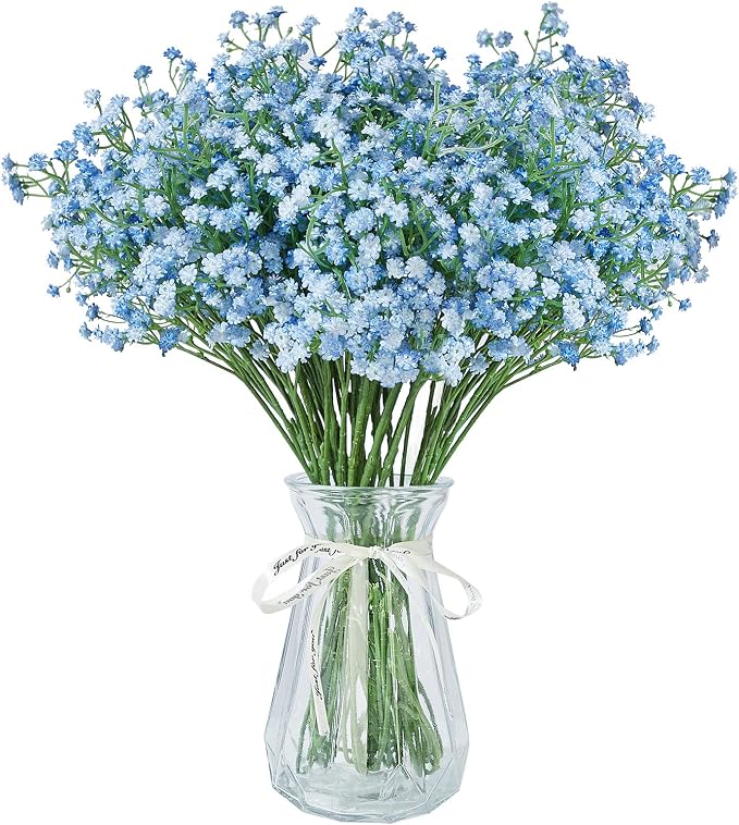 21'' Babys Breath Artificial Flowers 12 Pcs Blue Gypsophila Faux Flowers | by MakeHomeDecorationSimple