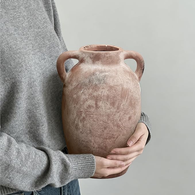 Brown Ceramic Vase-Boho Decorative Vase, Terracotta Tall Vases Decorative - Image 8