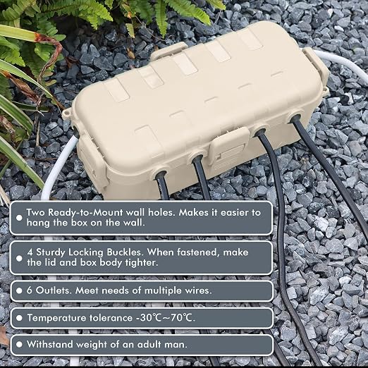 RESTMO Outdoor Electrical Box Waterproof, Extension Cord Cover | IP54 - Image 6