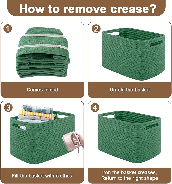 OIASKET 4Packs Natural Cotton Rope Storage Baskets - Image 9