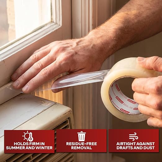XFasten Transparent Window Weather Sealing Tape, 2-Inch x 30 Yards, No Residue - Image 2