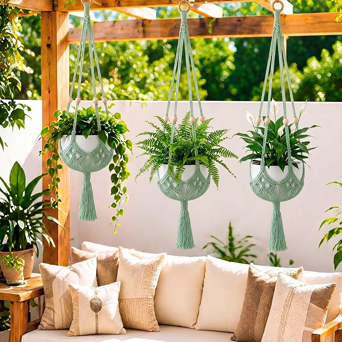 Shappy 1 Pack Boho Macrame Plant Hanger - Image 6