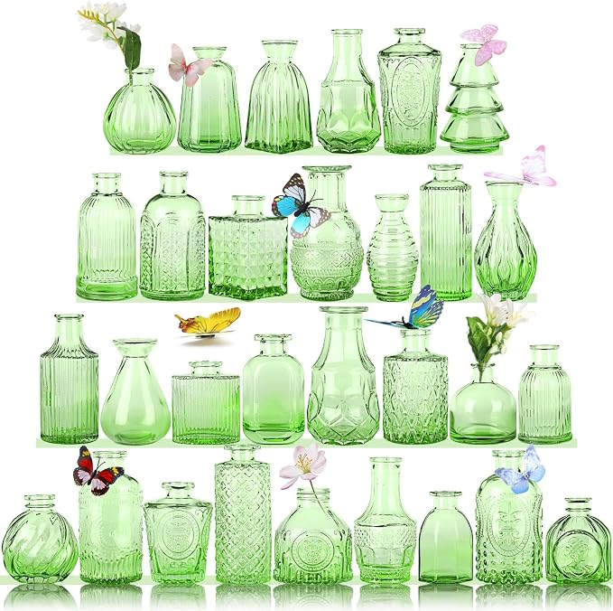 Charm Glass Bud Vases, Small Flower Vases in Bulk by earthgadgets
