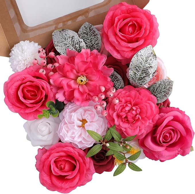 Artificial Flowers Fake Rose Flowers Dahlia by FloweroyalCrafts