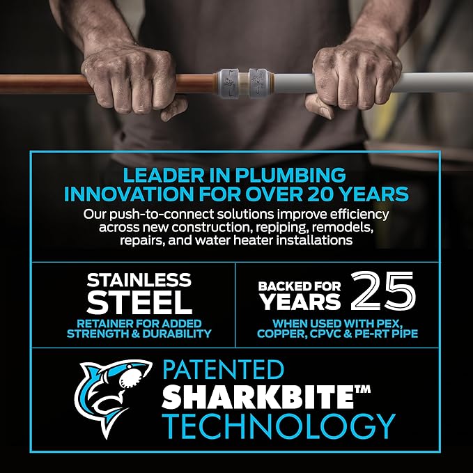 SharkBite Max 1 x 1 in PTC 90-Degree Elbow, Push-to-Connect Brass Plumbing - Image 4
