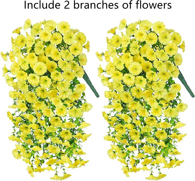 2 PCS Artificial Fall Faux Hanging Flowers Plants - Image 4
