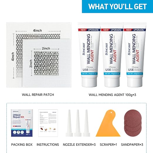 BONCART Spackle Wall Repair Kit, And Aluminum Patches. - Image 6