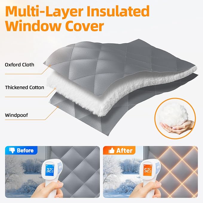 Window Insulation for Winter 75”×79” Thermal Insulated Window Cover | Window - Image 4