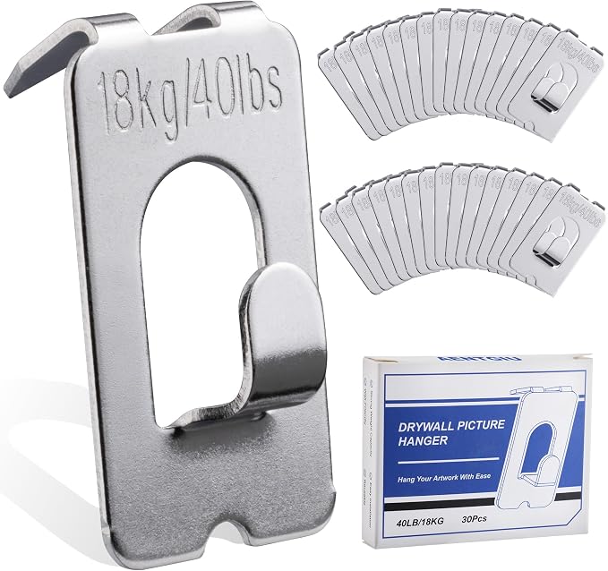 30 Pcs Claw Drywall Picture Hanger, Heavy Duty 40 Lbs No Damage Wall Frame Hooks by AENTGIUEnjoyHomeKitchen