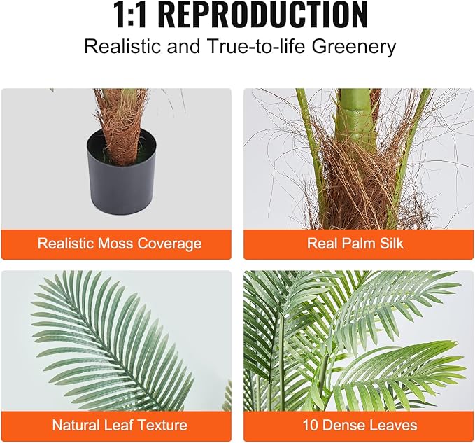 VEVOR Artificial ​Palm Tree, 4 FT Tall Faux Plant - Image 5