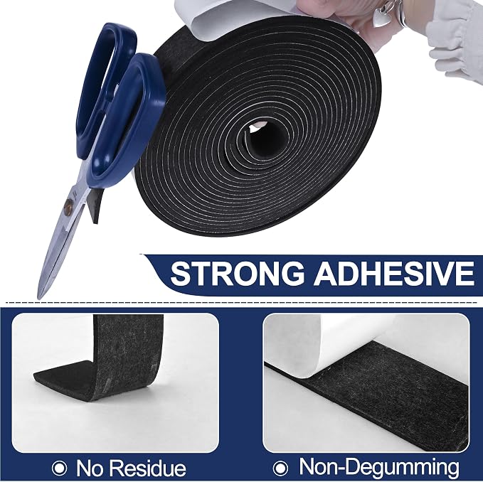 13Ft Foam Tapes Self Adhesive Foam Seal Strips 2In x 1/2In x 6.5Ft Each Roll - Image 3