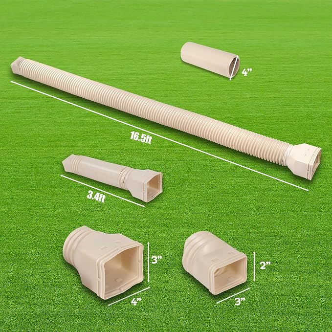 plusgutter 16.5ft Long Gutter Downspout Extensions Flexible, Down Spout Drain - Image 6