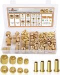 180PCS Brass Compression 1/4" 3/8" 5/16" 1/2" Sleeve Ferrule Insert Nuts | 4 by Unknown