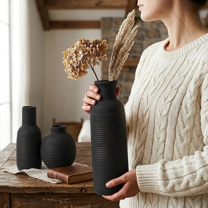 Rustic Farmhouse Vase Set of 3 - Image 4