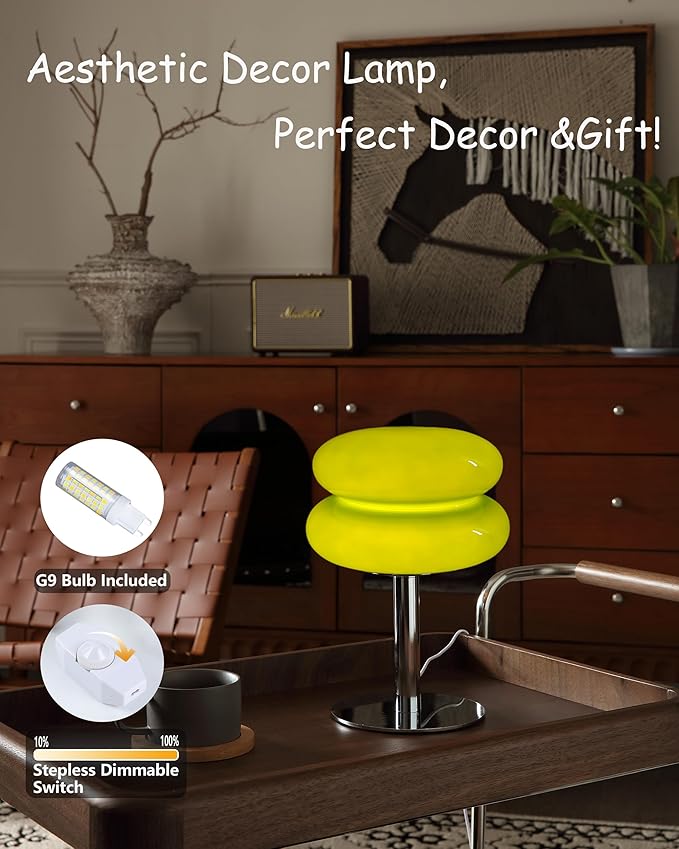 Glivpny Mushroom Table Lamp, Mid Century Modern Decor Lamp | Cool Desk Lamps - Image 4