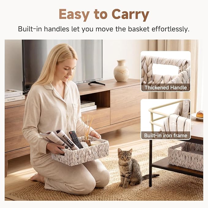 StorageWorks Wicker Baskets for Storage, Wicker Storage Baskets for Shelves - Image 4