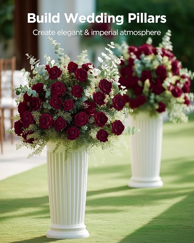 InnoGear Burgundy Roses Artificial Flowers 50 Pcs Fake Velvet Silk Floral | Bulk - Image 6