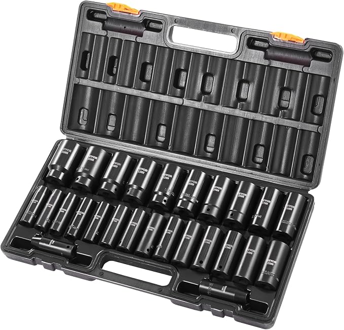VEVOR Impact Socket Set 1/2 Inches 26 Piece Deep Sockets, Rugged Construction - Image 12