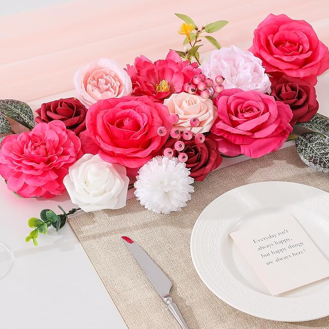 Artificial Flowers Fake Rose Flowers Dahlia - Image 9