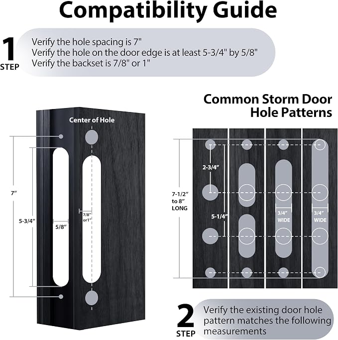 House Guard Storm Door Lock Body, Euro Mortise, Adjustable 22/26mm Backset | - Image 6