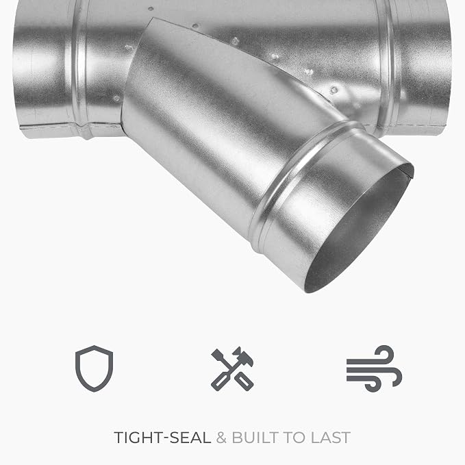 45° Degree Ø4 x 4 x 4 Inch Wye-Shape Duct Splitter - Image 4