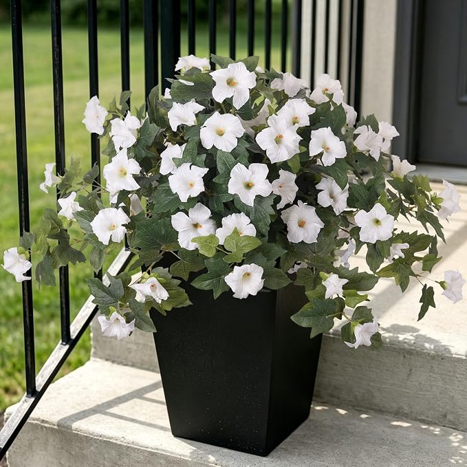 Ammyoo 2PCS Artificial Petunias Flowers Fake Plants by Ammyoo