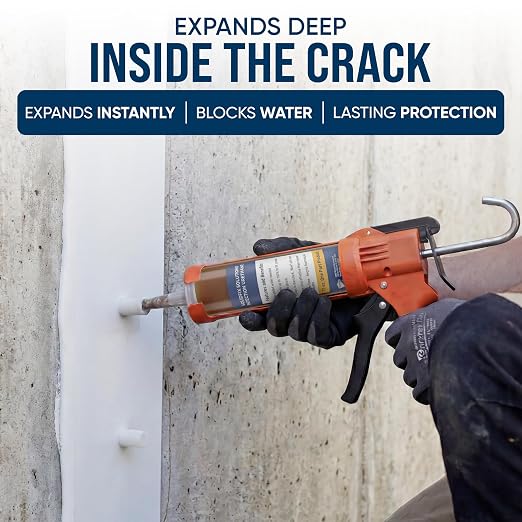Concrete Crack Injection Kit DIY Basement Wall Crack Repair Polyurethane Leak - Image 9
