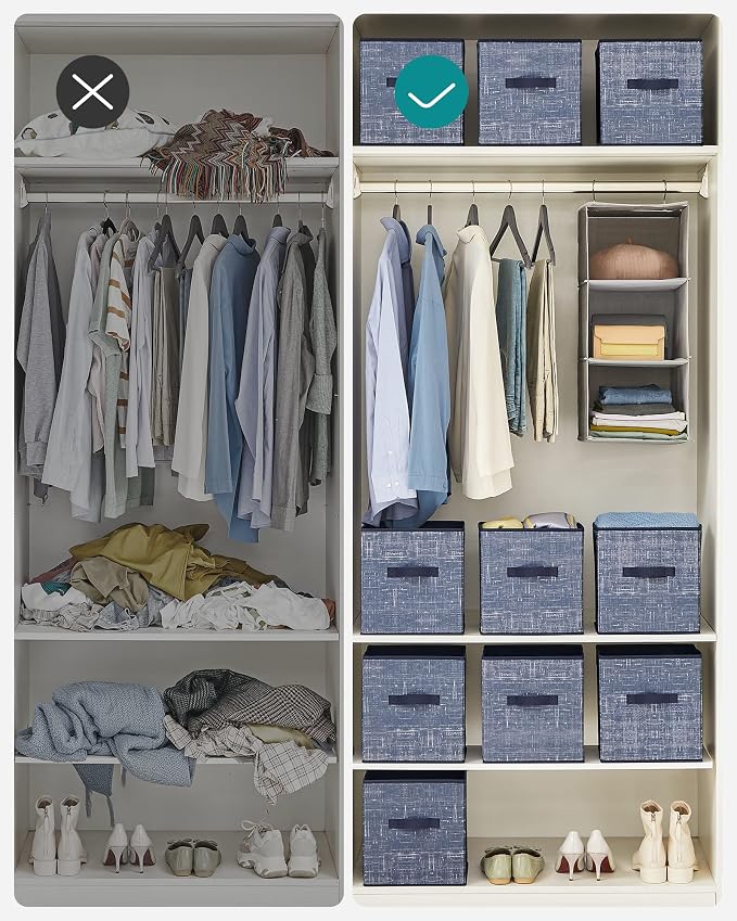 SONGMICS Storage Cubes, 11-Inch Foldable Closet Organizers | Non-Woven Fabric - Image 7
