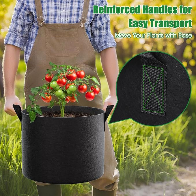 10 Gallon Grow Bags 4 Pack – 300G Thickened Fabric Plant Pots - Image 4