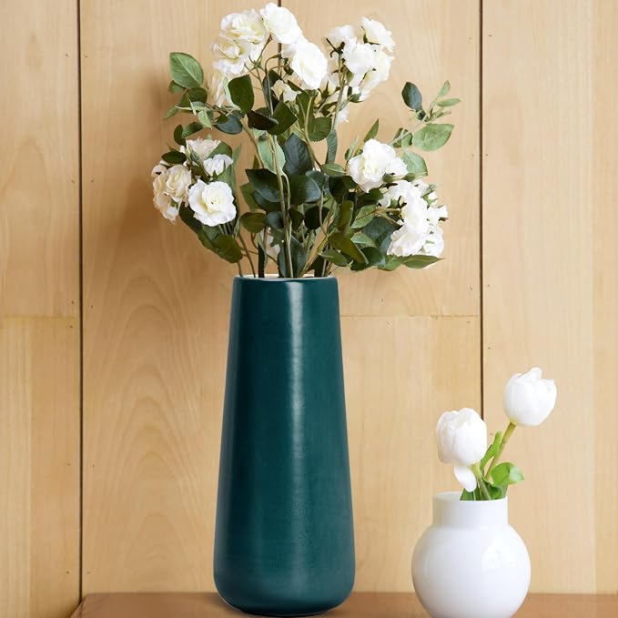 D'vine Dev 11 Inch Ceramic Flower Vase Matte Finishing, Minimalist Design - Image 3