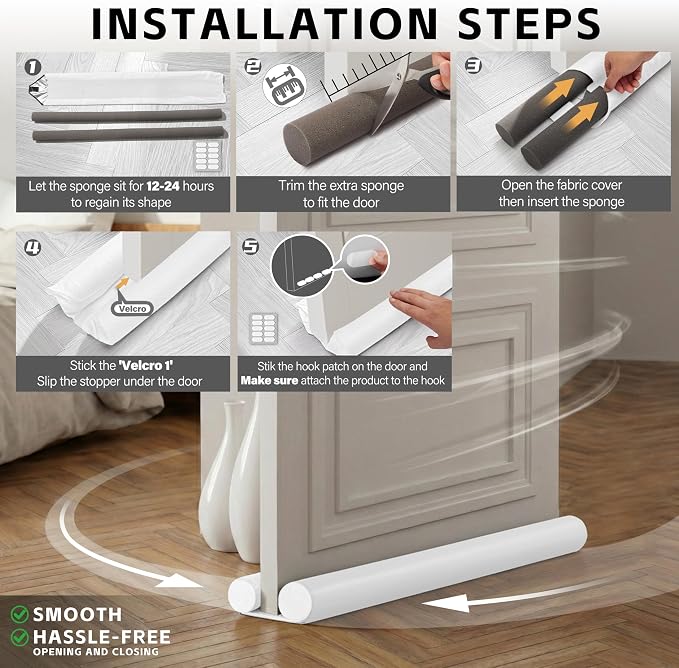 MAXTID 32" Door Draft Stopper, Air Breeze Wind Blocker, Bedroom | Must Haves - Image 7