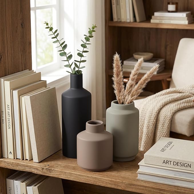 Ceramic Vase Set of 3, Modern Decorative Vases - Image 4