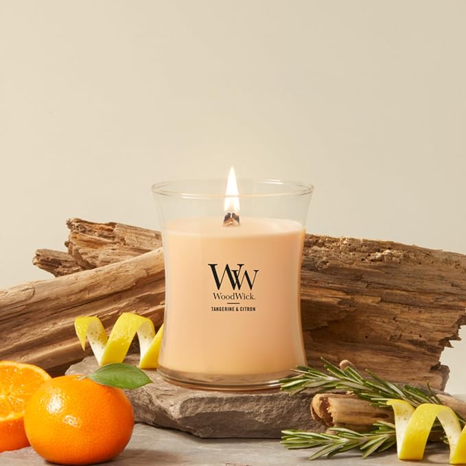 Woodwick Tangerine & Citron Medium Hourglass Candle - Image 2