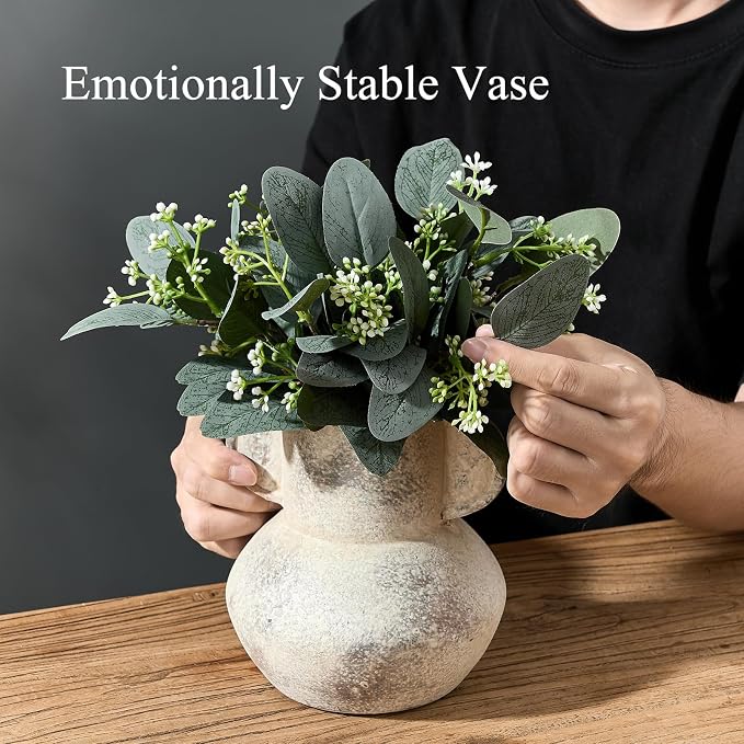 Emotionally Grounded Vase, Vaseking Ceramic Rustic Vase - Image 4