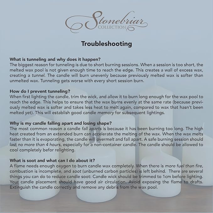 Stonebriar Unscented White Tall Pillar Candles, 18 Hour Burning Candle Pillars - Image 9