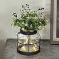 Black Glass Farmhouse Vase Rustic Lantern Decor by FIAHOSEY