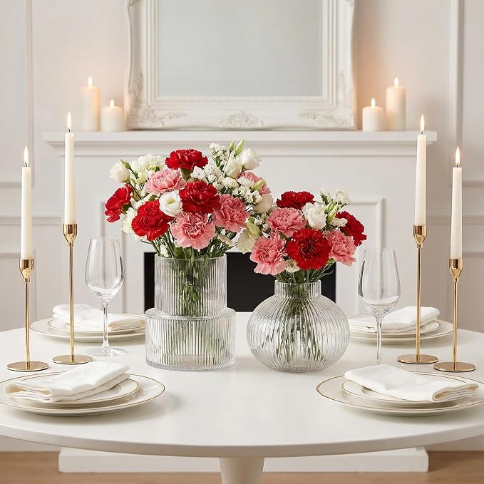Ribbed Glass Vases, Modern Vase - Image 2