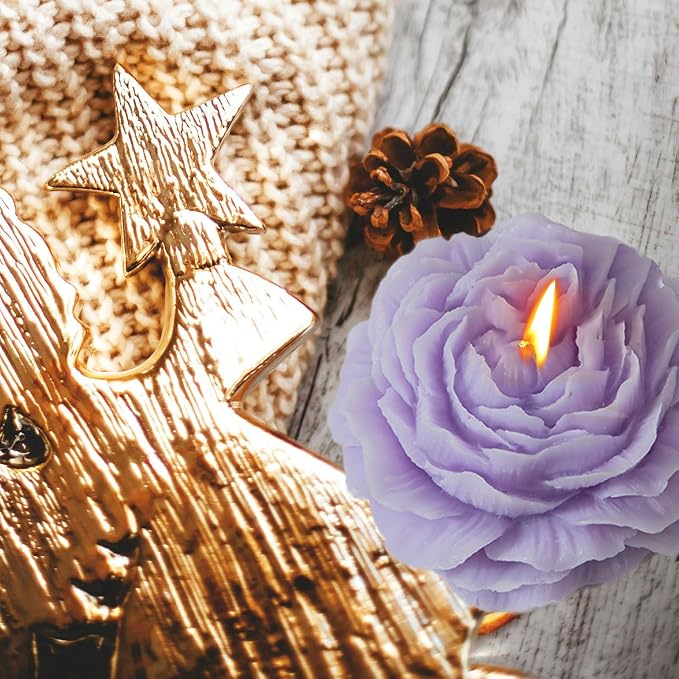 Peony Flower Shape Candle, Soy Wax Scented Decor - Image 6