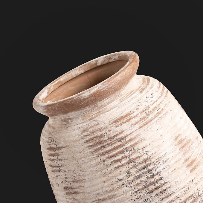Ceramic Small Flower Vase, 6“ Rustic Farmhouse Vases Home Decor, Short Pottery - Image 3