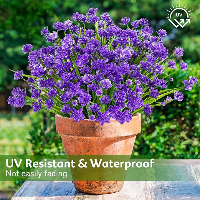 AGIRL Artificial Flowers Outdoor UV Resistant Fake Plant Garden Patio Decor | - Image 4